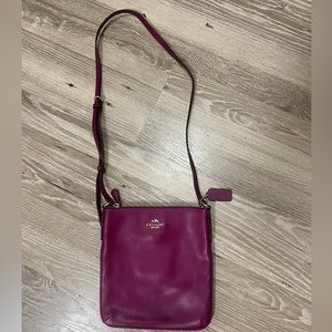Maroon coach leather purse